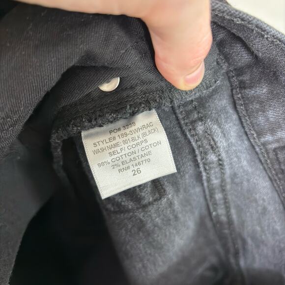 Re/Done Originals High Rise Ankle Crop Jeans in Faded Black - Size 26 - Picture 7 of 7